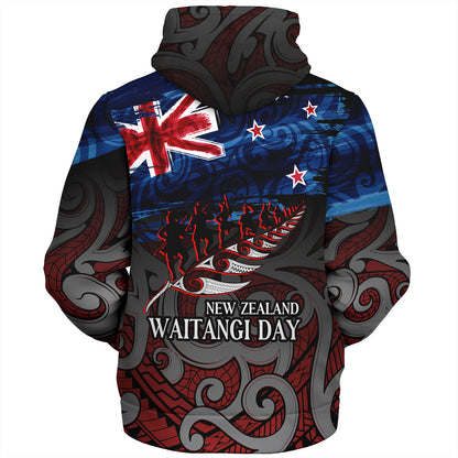 New Zealand Custom Personalised Sherpa Hoodie Waitangi Day Maori Patterns