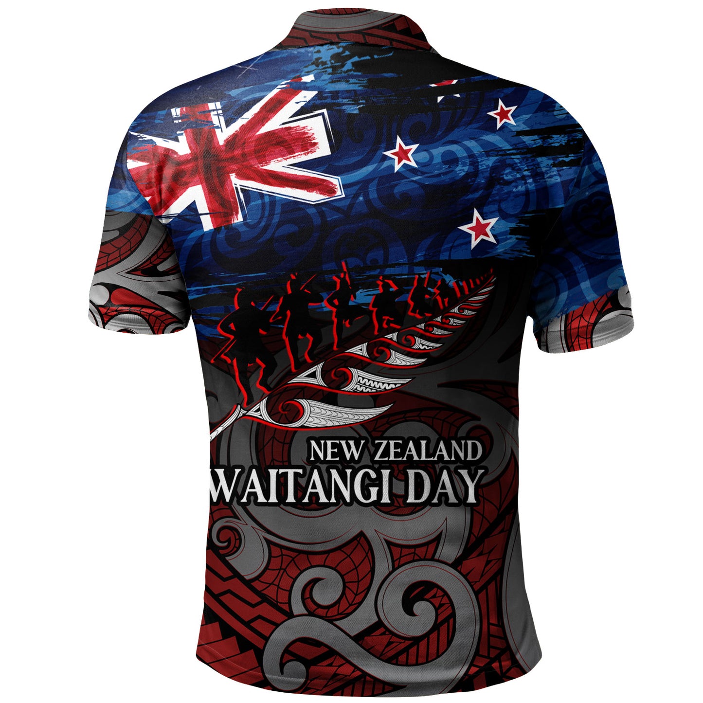 New Zealand Custom Personalised Polo Shirt Waitangi Day Maori Patterns