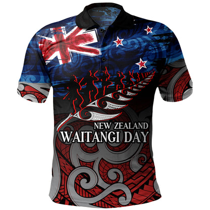 New Zealand Custom Personalised Polo Shirt Waitangi Day Maori Patterns