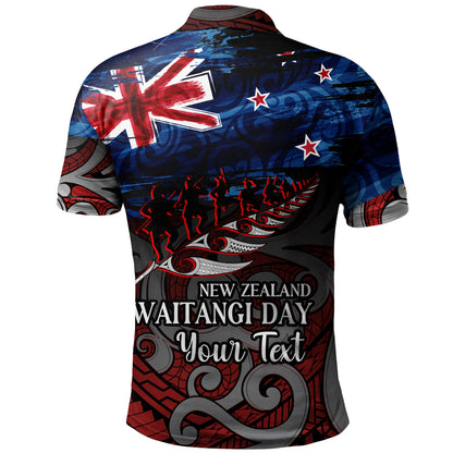 New Zealand Custom Personalised Polo Shirt Waitangi Day Maori Patterns