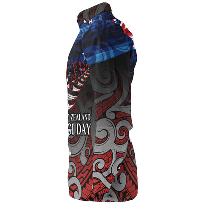 New Zealand Custom Personalised Long Sleeve Shirt Waitangi Day Maori Patterns