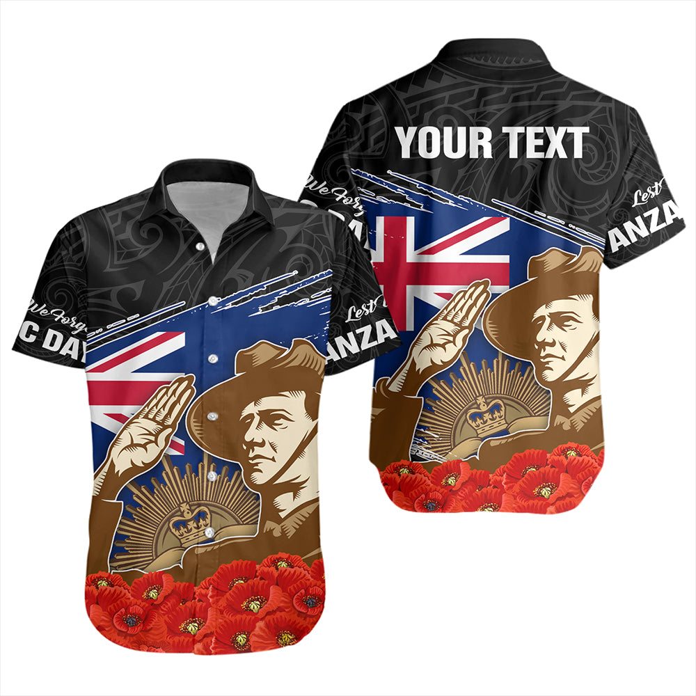New Zealand Short Sleeve Shirt Custom Remembrance Day The Red Poppy