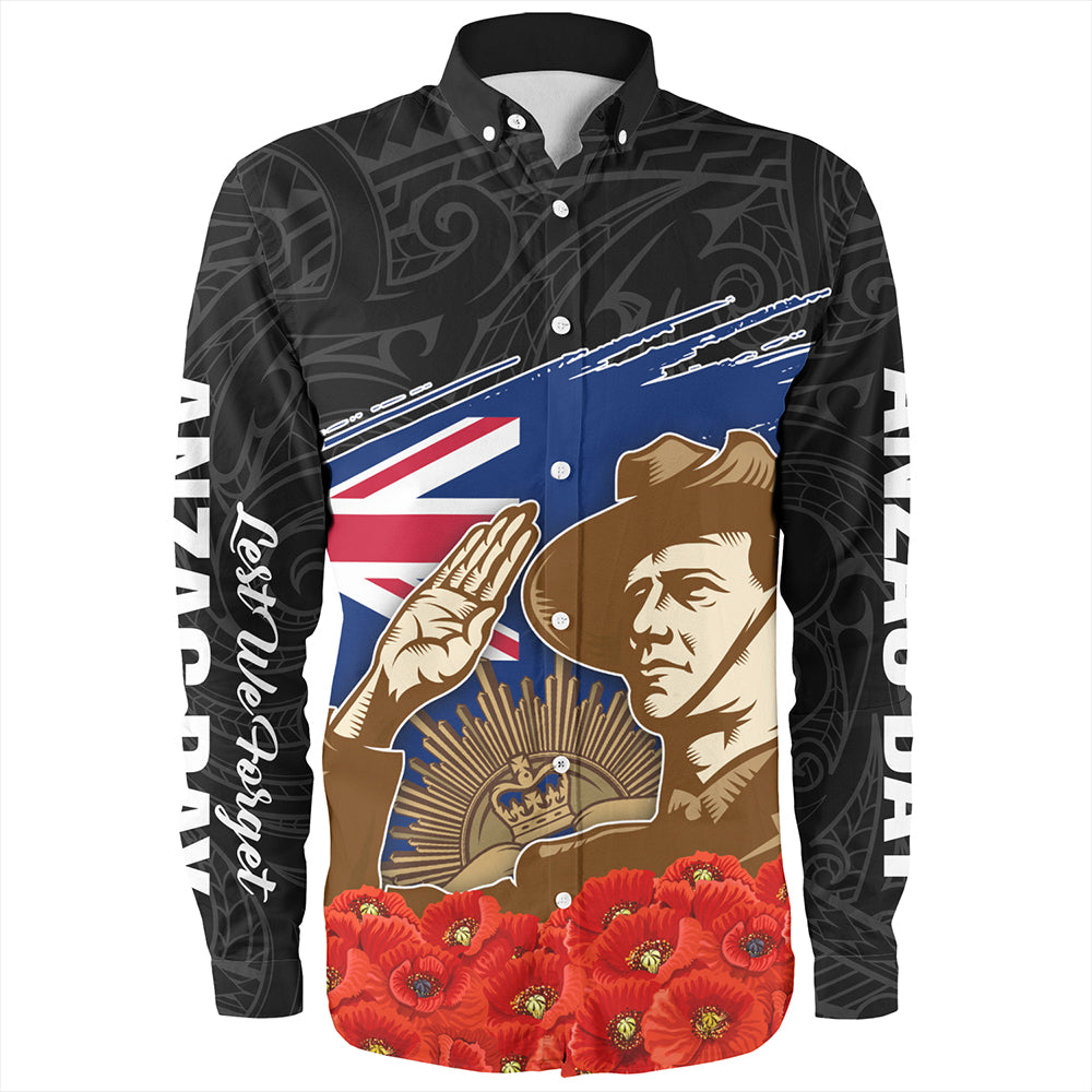 New Zealand Long Sleeve Shirt Custom Remembrance Day The Red Poppy