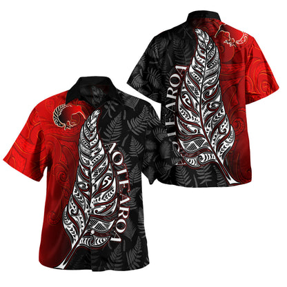 New Zealand Hawaiian Shirt - Aotearoa Silver Fern With Kiwi Bird Maori Style