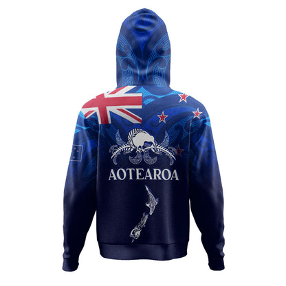 New Zealand Hoodie - Custom Aotearoa Map Kiwi Bird Mascot
