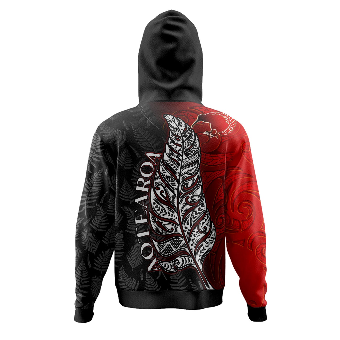 New Zealand Hoodie - Custom Aotearoa Silver Fern With Kiwi Bird Maori Style