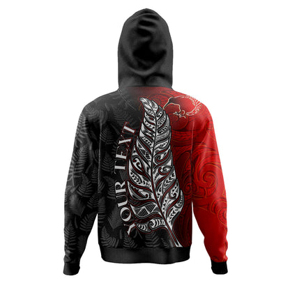 New Zealand Hoodie - Custom Aotearoa Silver Fern With Kiwi Bird Maori Style