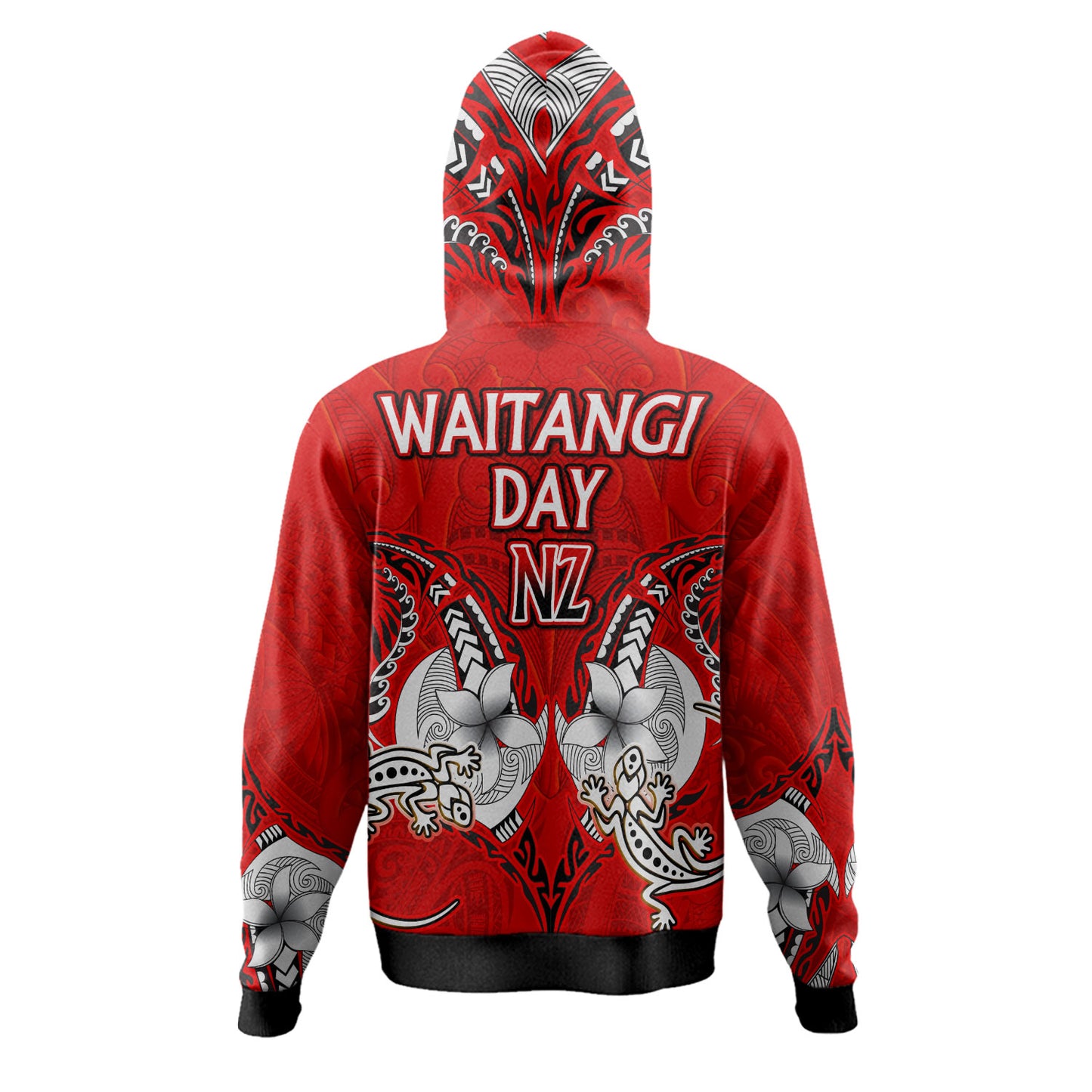 New Zealand Hoodie - Custom Waitangi Day Lizards Maori Patterns