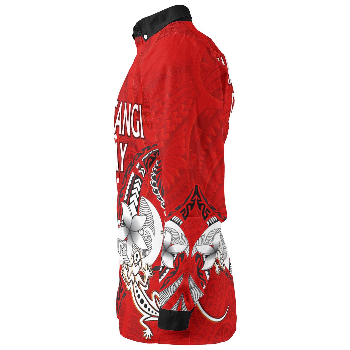 New Zealand Long Sleeve Shirt - Waitangi Day Lizards Maori Patterns