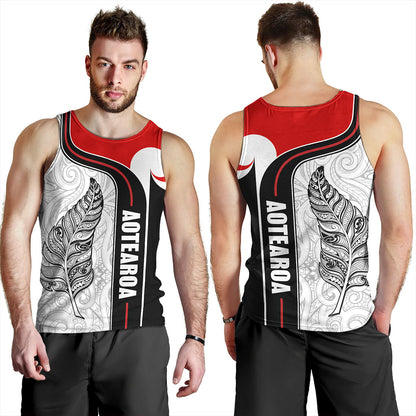 New Zealand Tank Top  Maori Aotearoa Silver Fern Symbols Tattoo