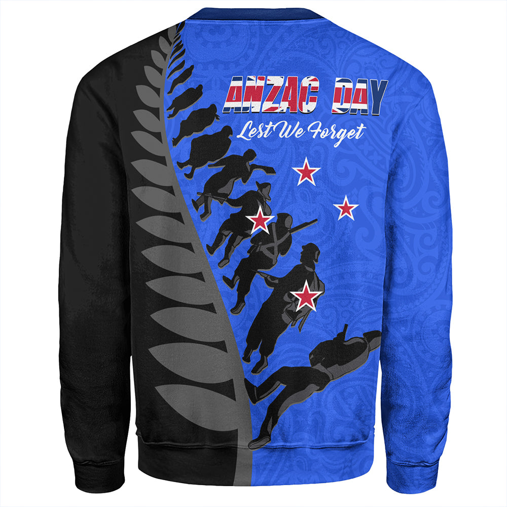 New Zealand Sweatshirt Maori Tribal Anzac Day Lest We Forget