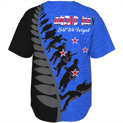 New Zealand Baseball Shirt Maori Tribal Anzac Day Lest We Forget