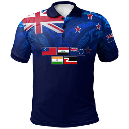 New Zealand Polo Shirt - NZ Flag Maori Patterns