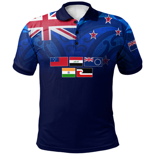 New Zealand Polo Shirt - NZ Flag Maori Patterns