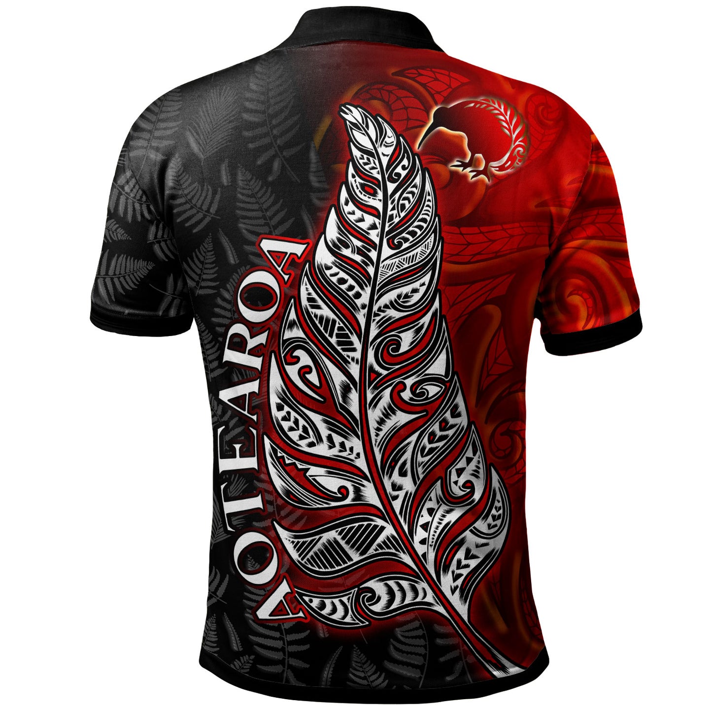 New Zealand Polo Shirt - Custom Aotearoa Silver Fern With Kiwi Bird Maori Style