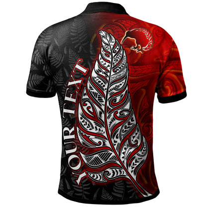 New Zealand Polo Shirt - Custom Aotearoa Silver Fern With Kiwi Bird Maori Style