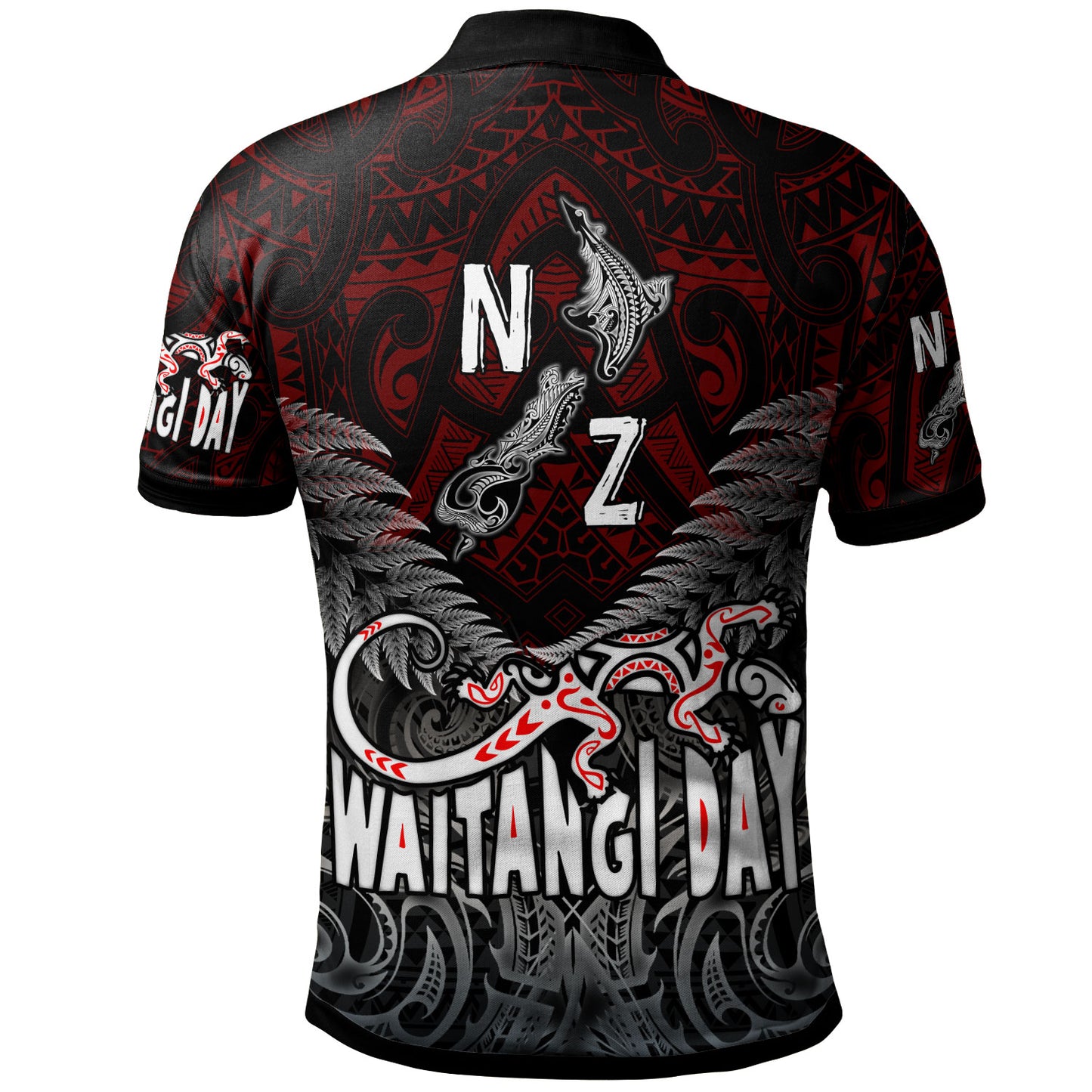 New Zealand Polo Shirt - Custom Waitangi Day New Zealand Map Silver Fern