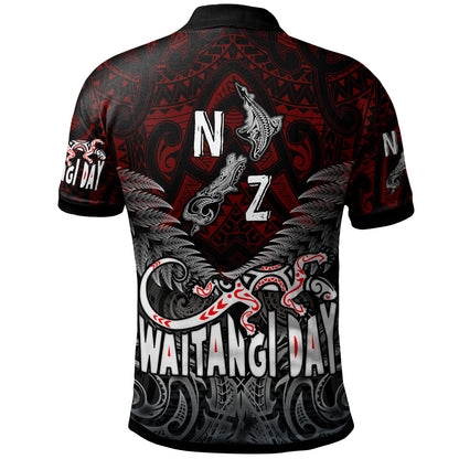New Zealand Polo Shirt - Custom Waitangi Day New Zealand Map Silver Fern