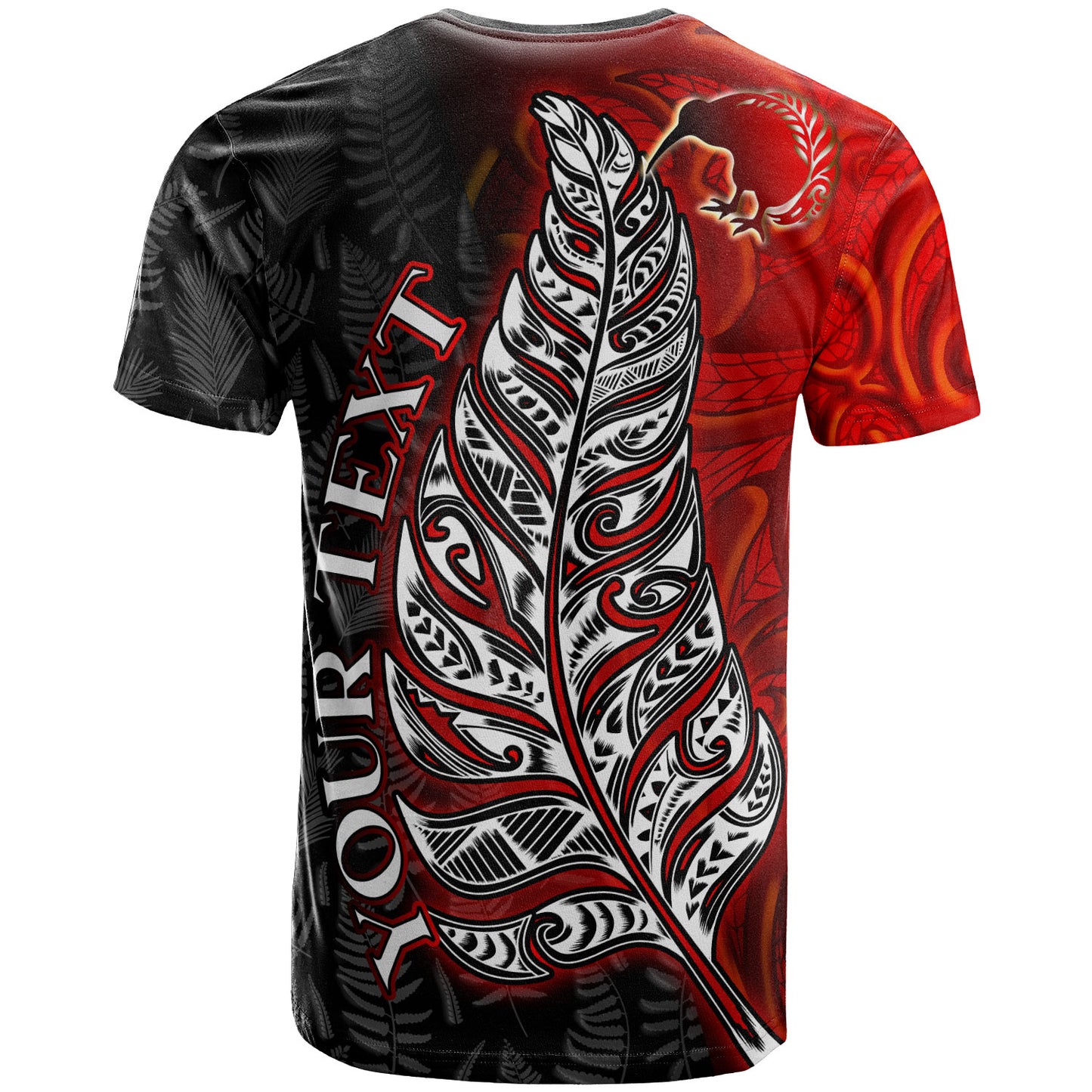 New Zealand T-Shirt - Custom Aotearoa Silver Fern With Kiwi Bird Maori Style