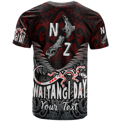 New Zealand T-Shirt - Custom Waitangi Day New Zealand Map Silver Fern