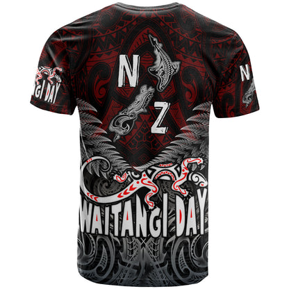 New Zealand T-Shirt - Custom Waitangi Day New Zealand Map Silver Fern