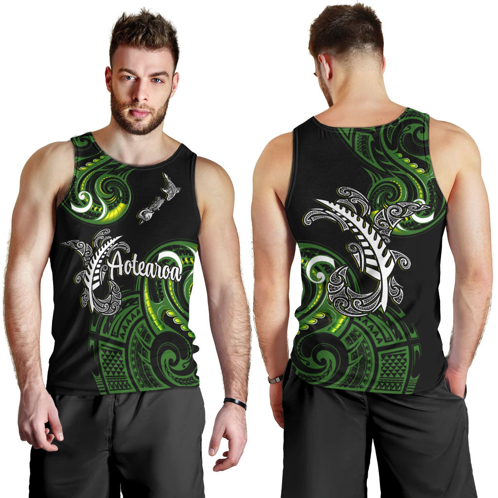 New Zealand Tank Top - Aotearoa Silver Fern Maori Patterns