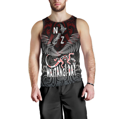 New Zealand Tank Top - Waitangi Day New Zealand Map Silver Fern