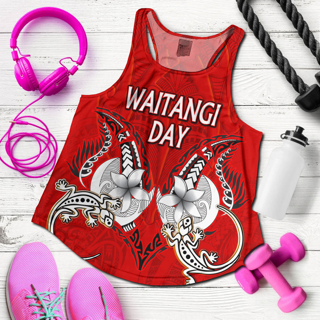 New Zealand Women Tank - Waitangi Day Lizards Maori Patterns