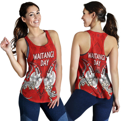 New Zealand Women Tank - Waitangi Day Lizards Maori Patterns