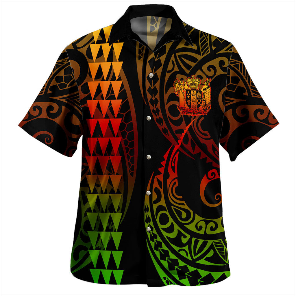 New Zealand Hawaiian Shirt Kakau Style