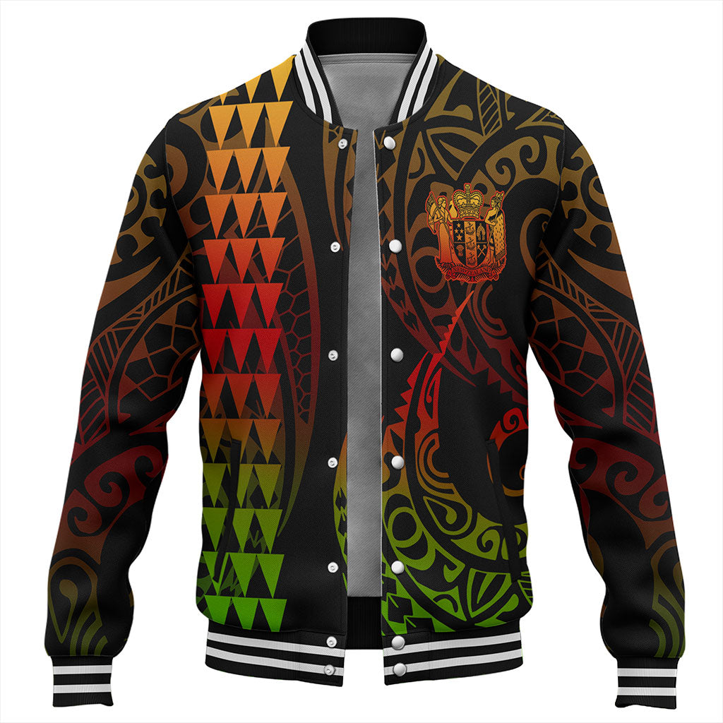 New Zealand Baseball Jacket Kakau Style