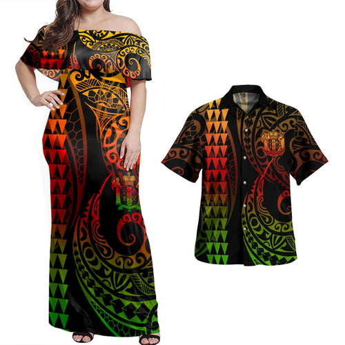 New Zealand Combo Dress And Shirt Kakau Style Reggae