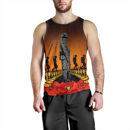 New Zealand Tank Top Anzac Day Lest We Forget Silver Fern