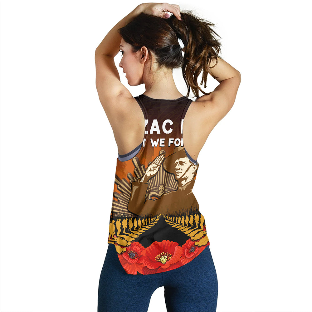 New Zealand Women Tank Anzac Day Lest We Forget Silver Fern