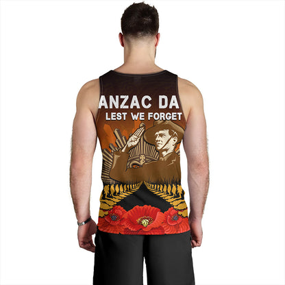 New Zealand Tank Top Anzac Day Lest We Forget Silver Fern