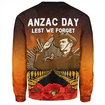 New Zealand Sweatshirt Anzac Day Lest We Forget Silver Fern