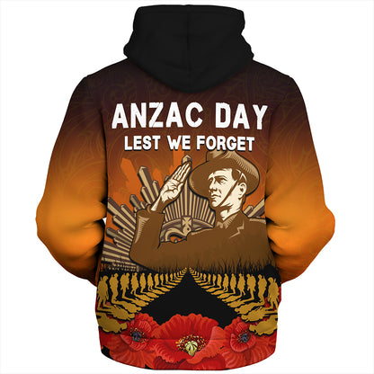 New Zealand Sherpa Hoodie Anzac Day Lest We Forget Silver Fern