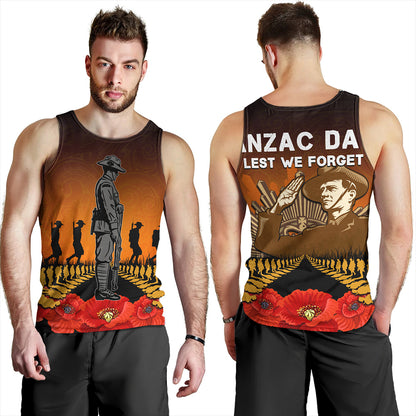 New Zealand Tank Top Anzac Day Lest We Forget Silver Fern