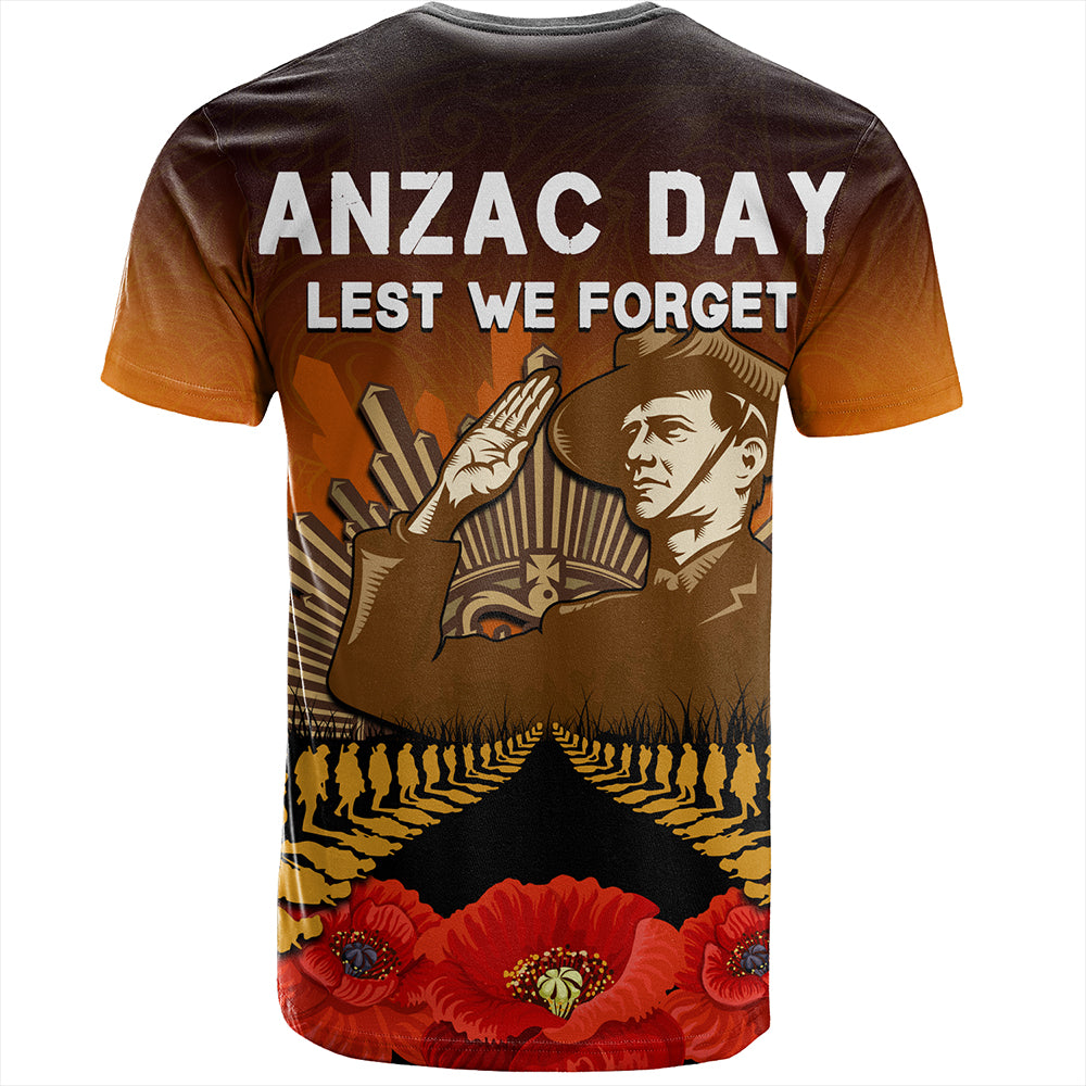 New Zealand T-Shirt Anzac Day Lest We Forget Silver Fern
