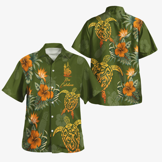 Vanuatu Custom Personalised Hawaiian Shirt Polynesian Floral Spirit Orange