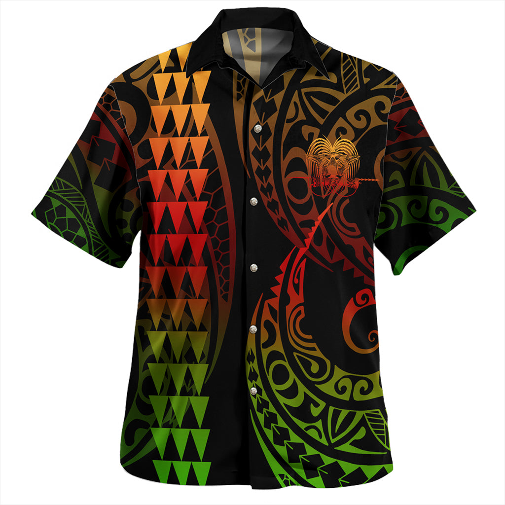 Papua New Guinea Combo Dress And Shirt Coat Of Arms Kakau Style Reggae
