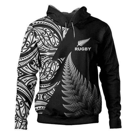New Zealand Custom Personalised Hoodie - New Zealand Rugby Silver Fern