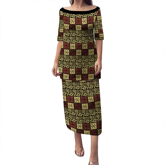 Tonga Puletasi Tapa Ngatu Design