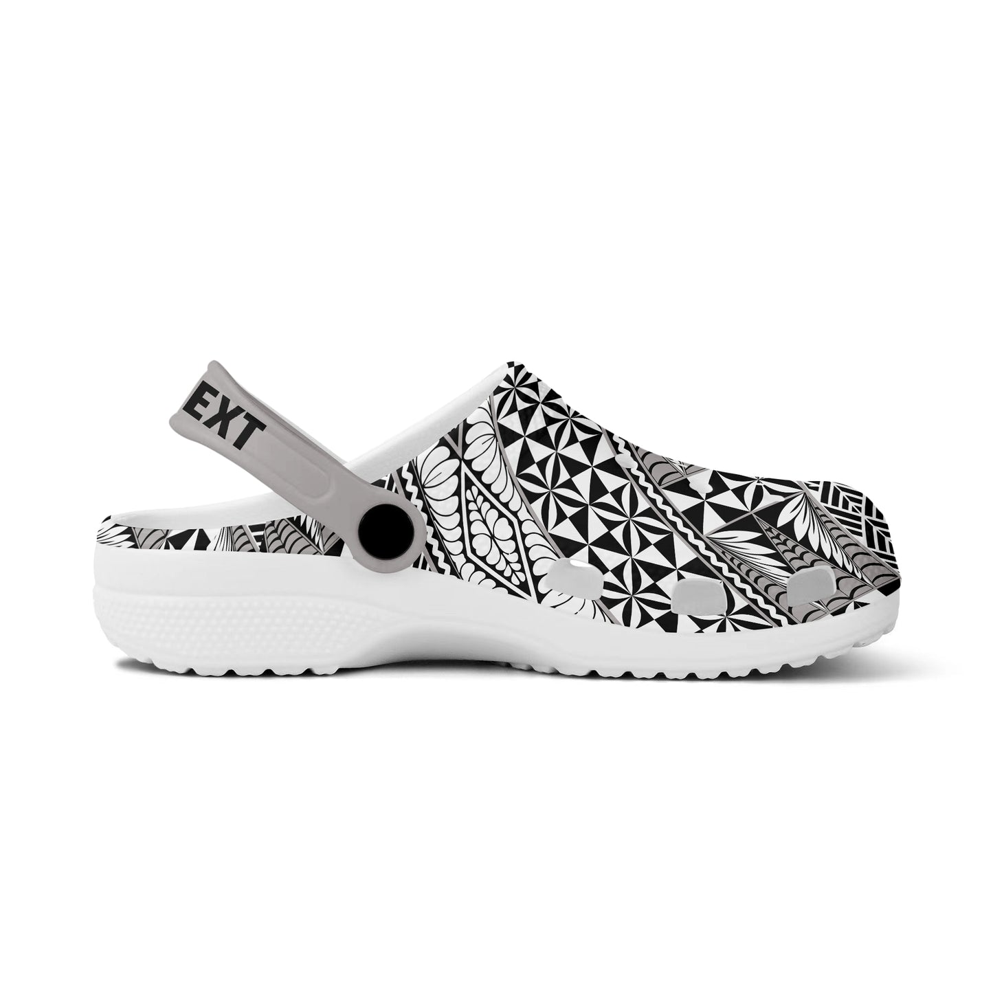 Tonga Clogs Shoes Custom Text Ngatu Tapa Style