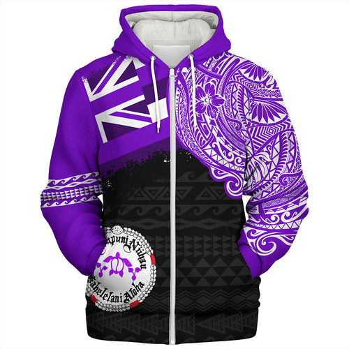 Hawaii Sherpa Hoodie Ni'ihau High and Elementary School With Crest Style