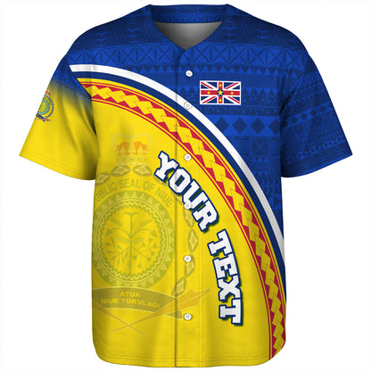 Niue Custom Personalised Baseball Shirt Niue Patterns Hiapo Curve Style