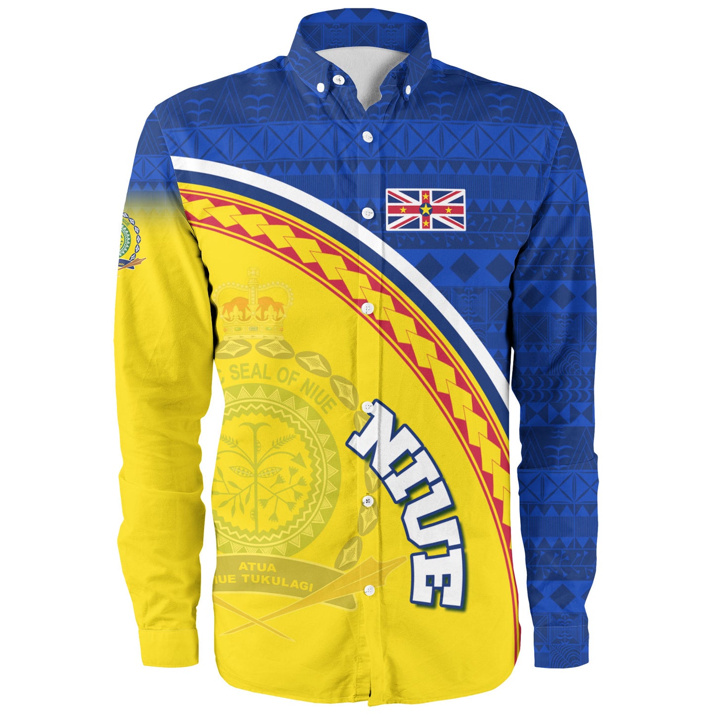 Niue Custom Personalised Long Sleeve Shirt Niue Patterns Hiapo Curve Style