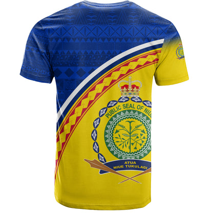 Niue Custom Personalised T-Shirt Niue Patterns Hiapo Curve Style