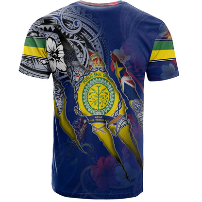 Niue T-Shirt Custom Niuean Blood Inside Me Polynesian Sleeve Tattoo Tropical Blue