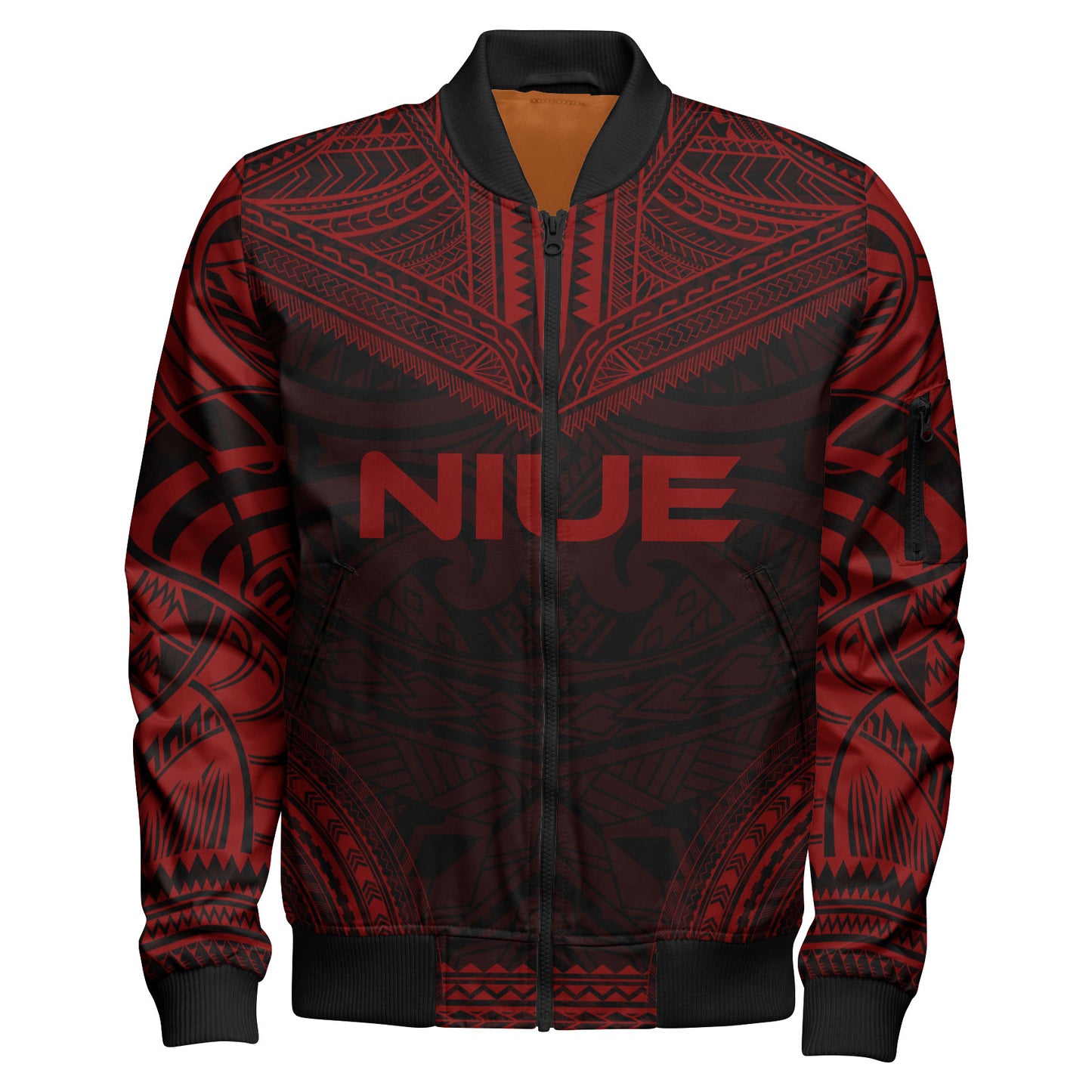 Niue Polynesian Chief Bomber Jacket - Red Version